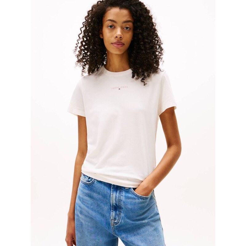 Tommy Jeans dámské krémové tričko