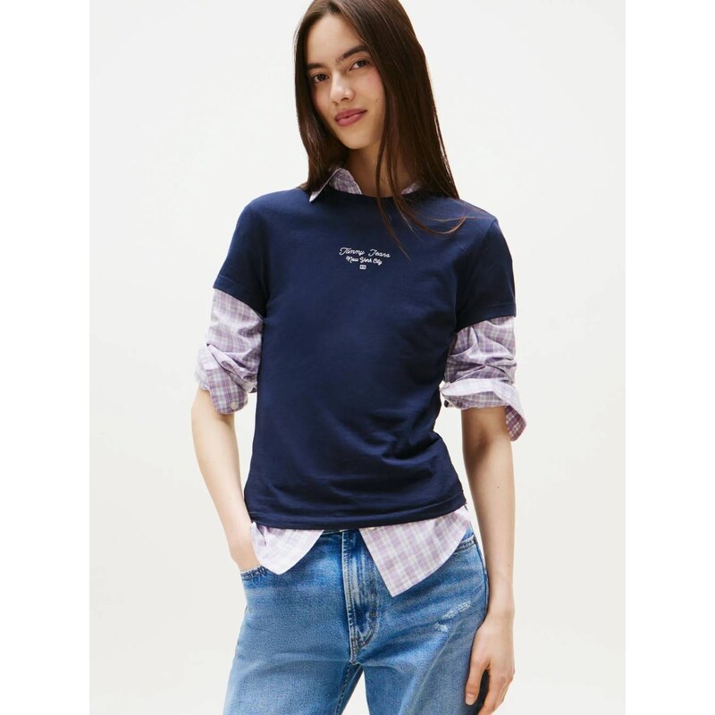 Tommy Jeans dámské modré tričko