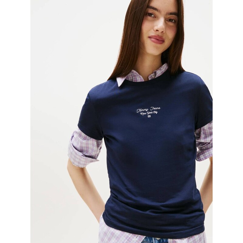 Tommy Jeans dámské modré tričko