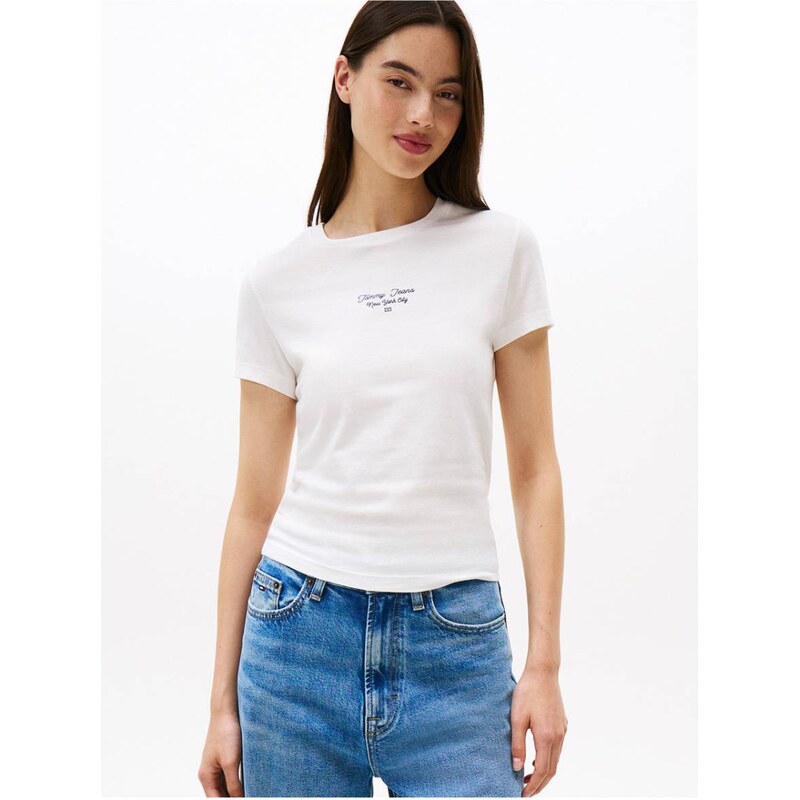 Tommy Jeans dámské bílé tričko