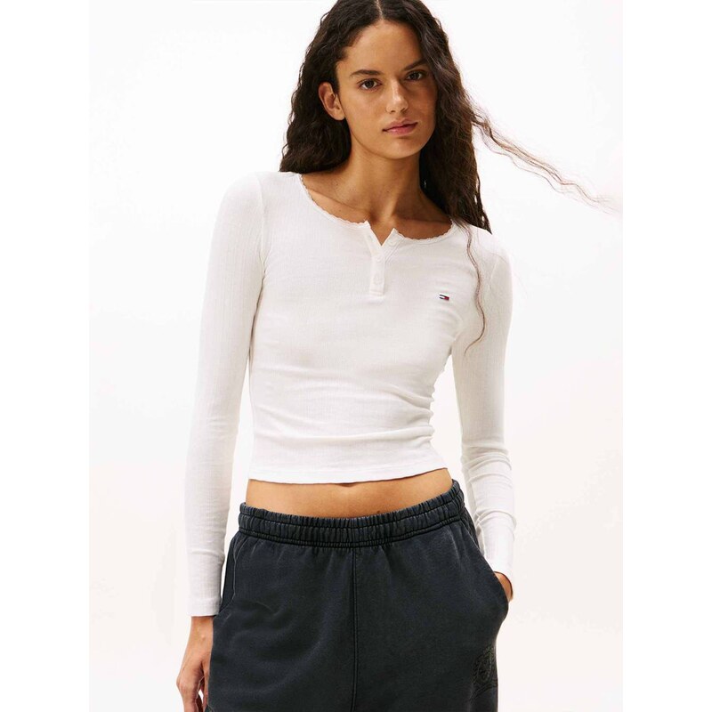 Tommy Jeans dámské bílé tričko