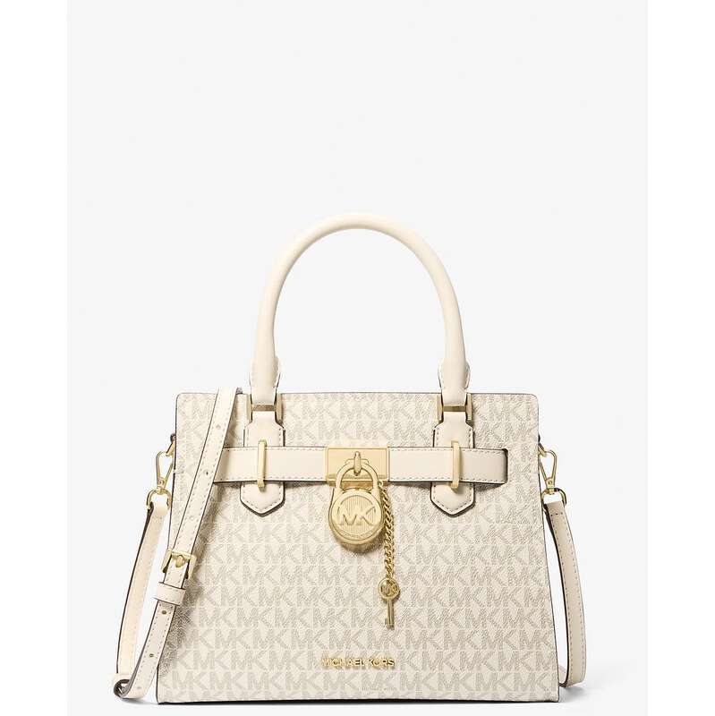 Michael Kors Hamilton Small Logo Satchel Light Cream Multi 112792668