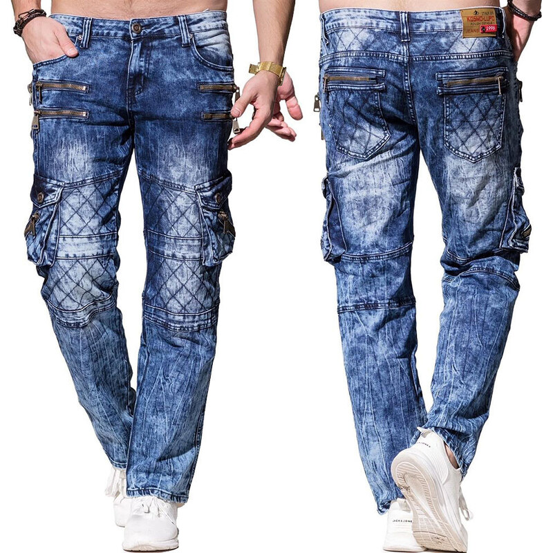 KOSMO LUPO kalhoty pánské KM060 L:32 jeans džíny kapsáče