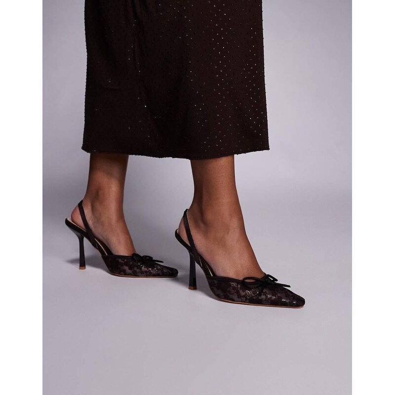 SIMMI Shoes Simmi London Bebee heeled shoes in brown lace