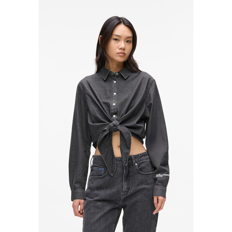 HALENKA KARL LAGERFELD JEANS KLJ DENIM WRAP BLOUSE 109315844