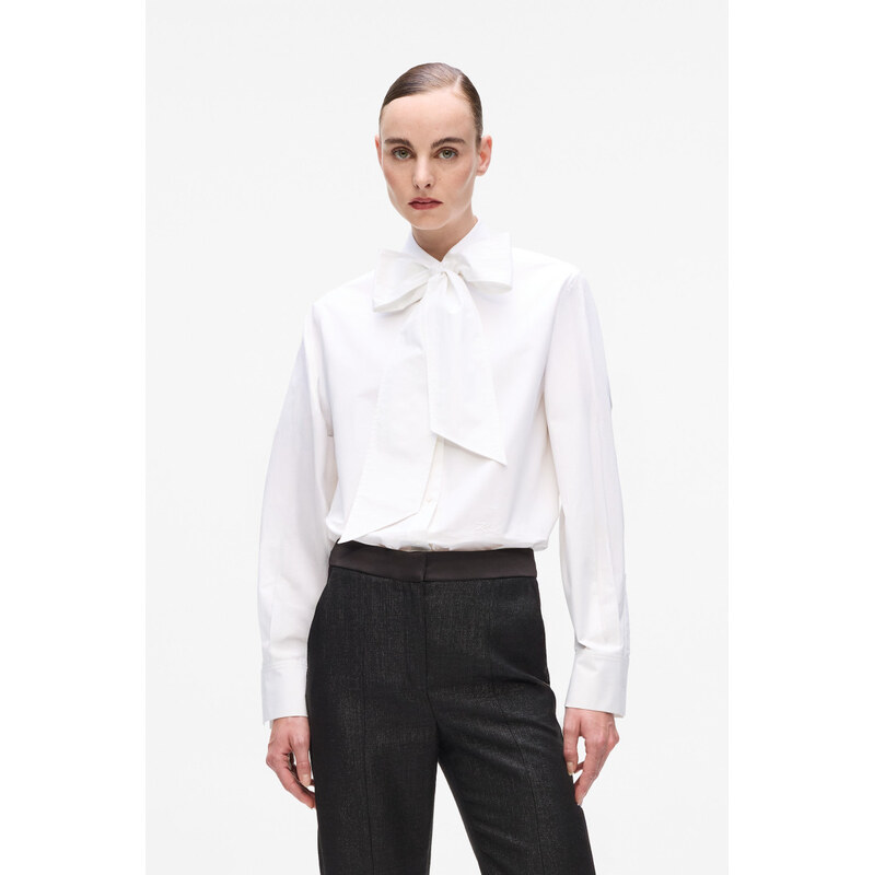 HALENKA KARL LAGERFELD RETRO POPLIN BOW BLOUSE 109315877