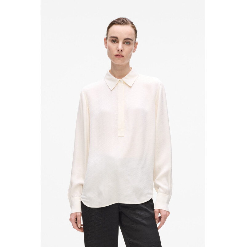 HALENKA KARL LAGERFELD LOGO JACQUARD FLUID BLOUSE 109315879
