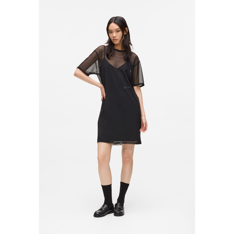 ŠATY KARL LAGERFELD JEANS KLJ JERSEY X MESH DRESS