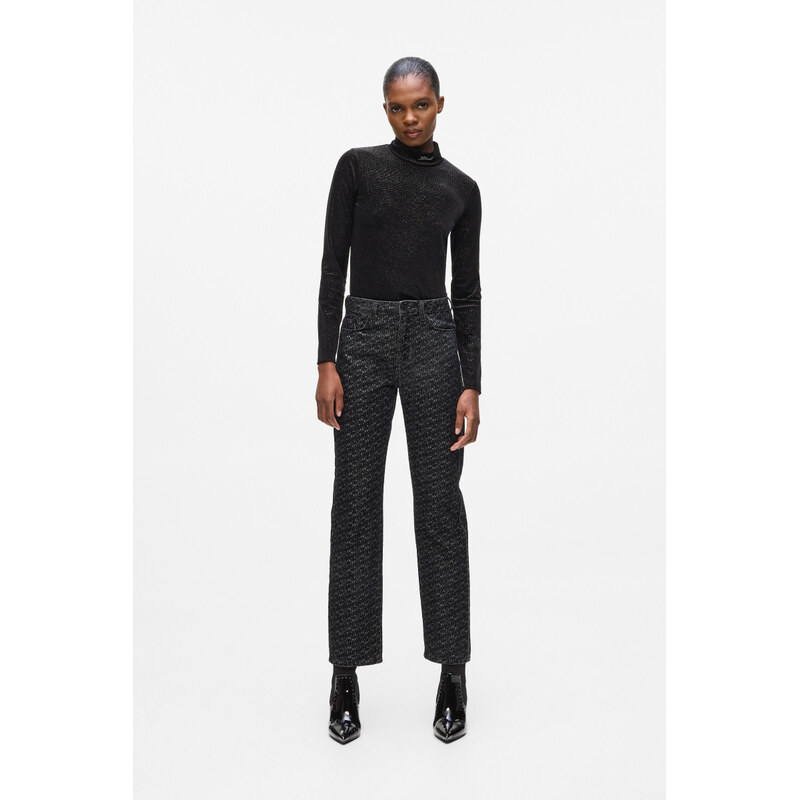 DŽÍNY KARL LAGERFELD LOGO STRAIGHT DENIM PANTS