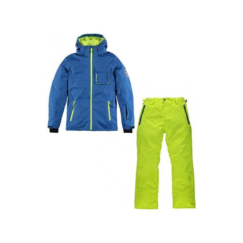Brunotti Chlapecký lyžařský komplet - bunda Mabertos Blue a kalhoty Domanos Electric - modrá / žlutá