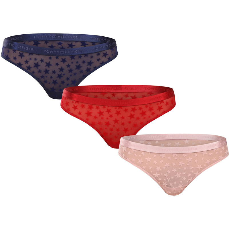 3PACK dámská tanga Tommy Hilfiger vícebarevná (UW0UW06135 0WJ) 109321199