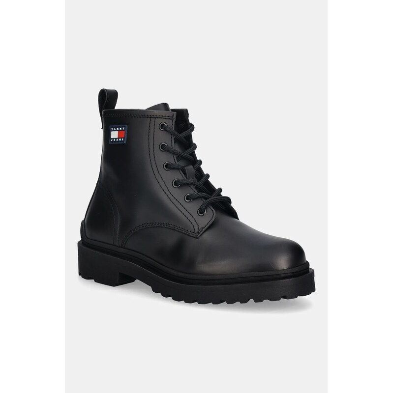 Tommy Jeans Kožené boty Tommy Jeans TJM LACE UP RUBBERIZED