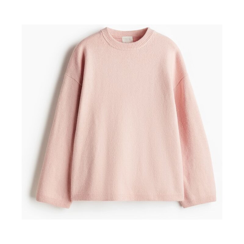 H&M - Oversized svetr - Pudrově Růžová