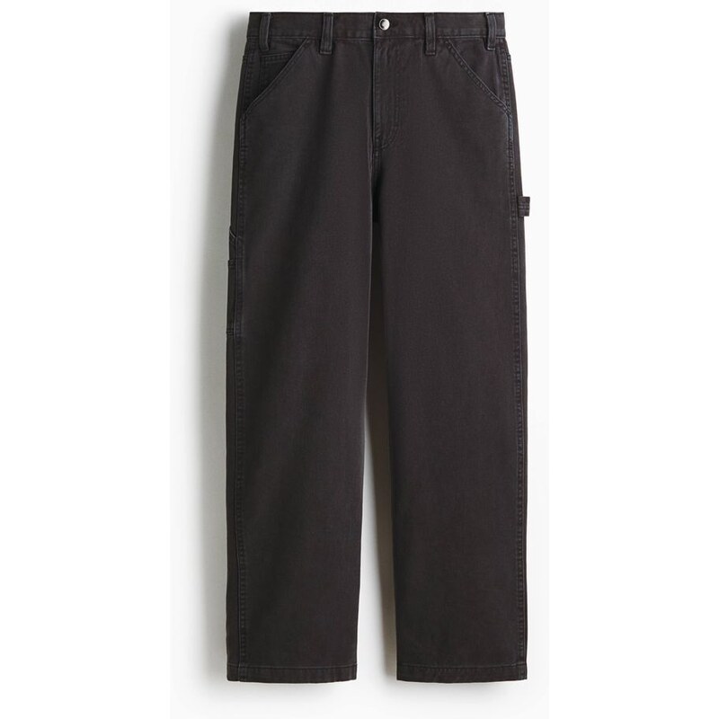 H&M - Kalhoty worker Relaxed Fit - Černá