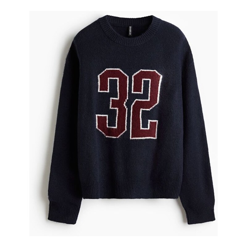 H&M - Svetrs motivem - Námořnická Modř/32