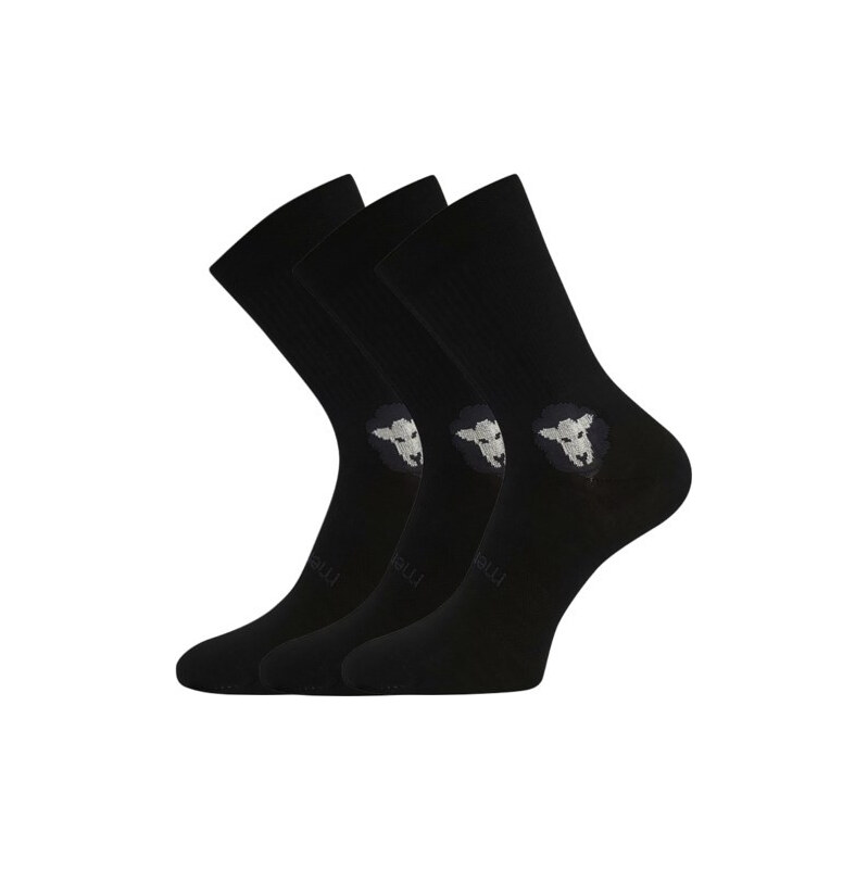 3PACK ponožky VoXX merino černé (Barefootan merino-black) 109330553