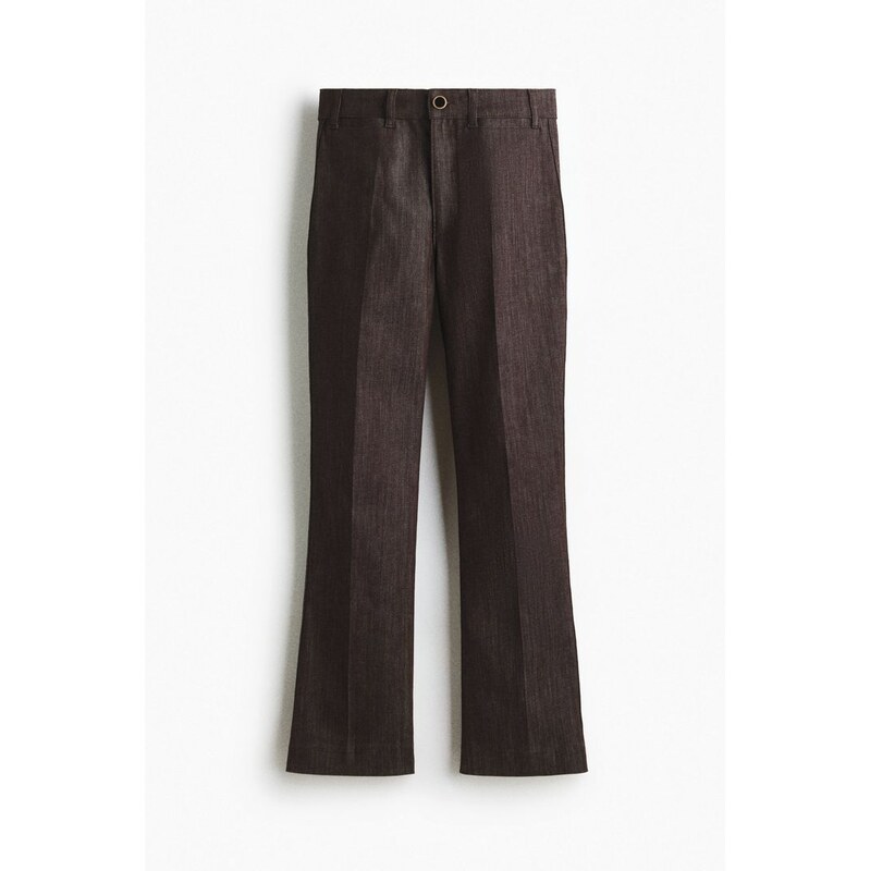 H&M - Flared High Ankle Jeans - Tmavě Hnědá