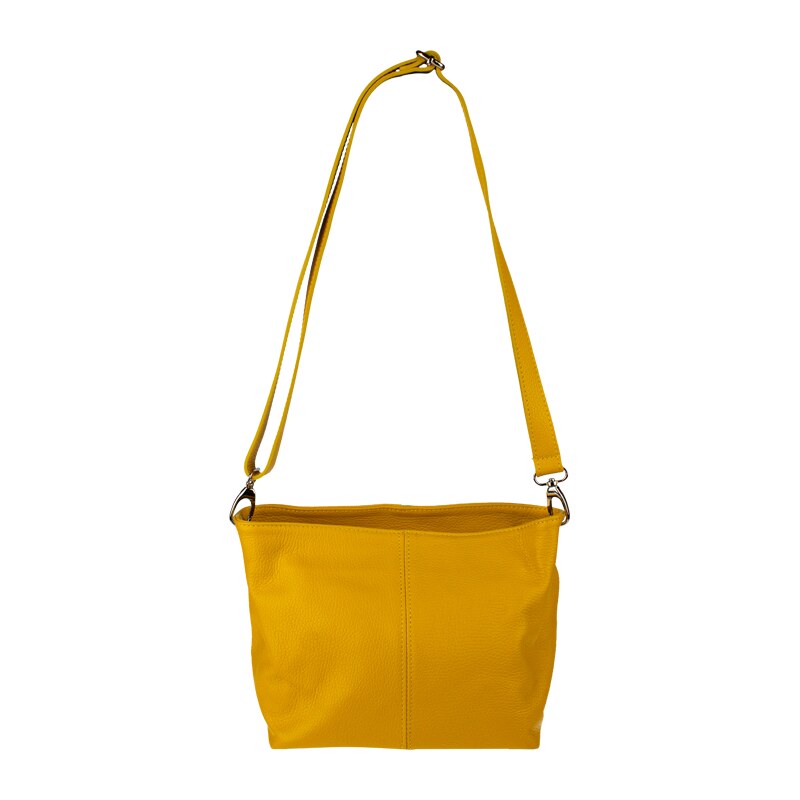 Žlutá kožená italská crossbody kabelka Batilda Gialla Chiaro