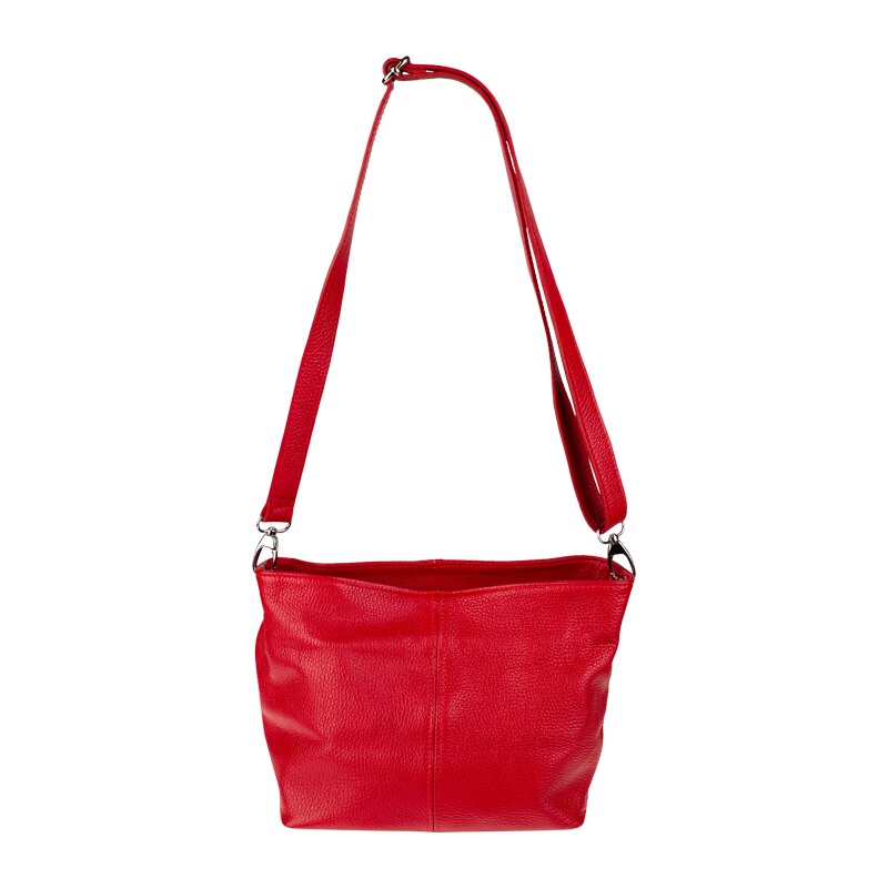 Červená kožená italská crossbody kabelka Batilda Rosso NovaKabelka.cz 10034213