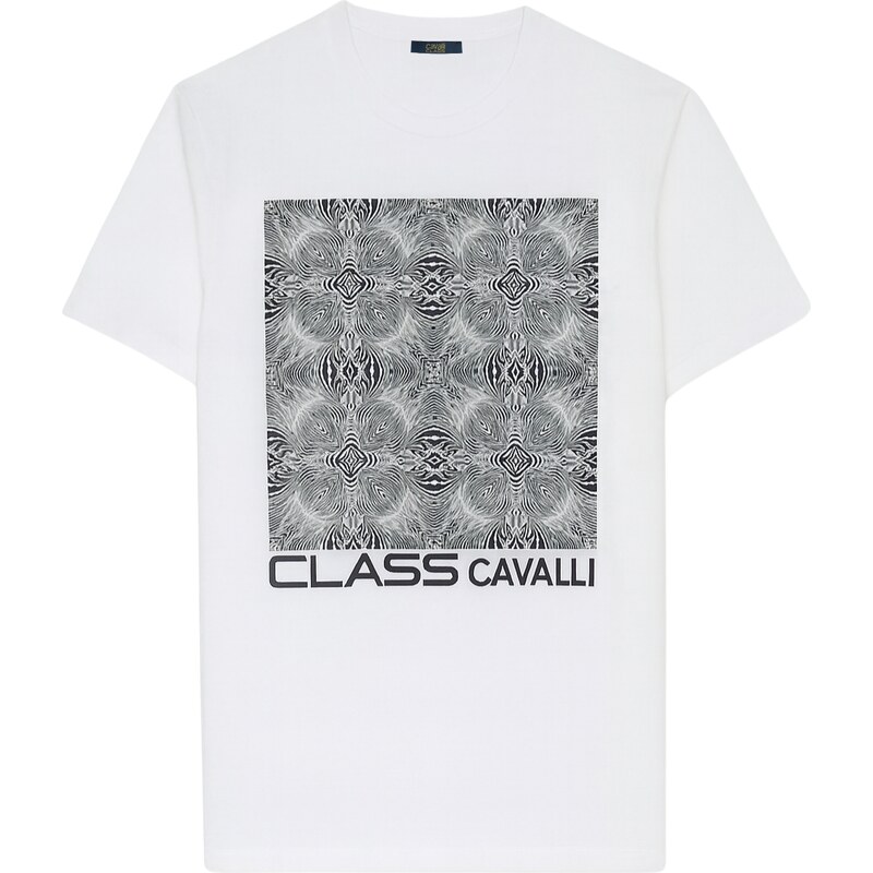 CAVALLI CLASS Graphic White tričko