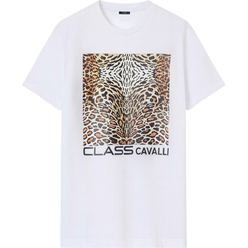 CAVALLI CLASS Cheetah White tričko