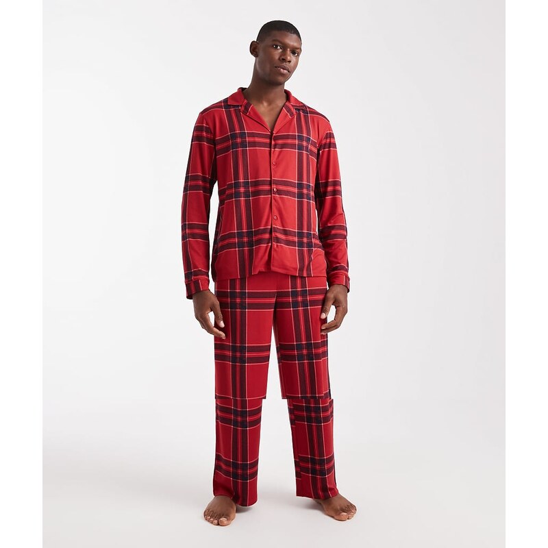 Urban Threads Christmas long sleeve revere and trouser pyjama