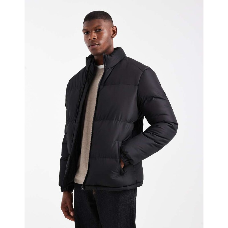 Brave Soul puffer jacket in black