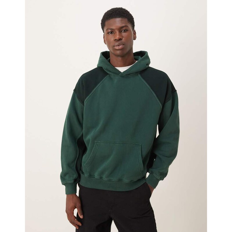 Abercrombie & Fitch essential front pocket hoodie in dark green 109333017
