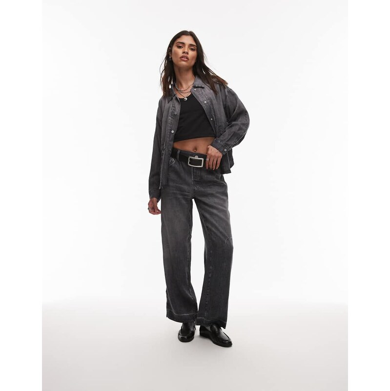 Allsaints Tyler denim look trouser in black