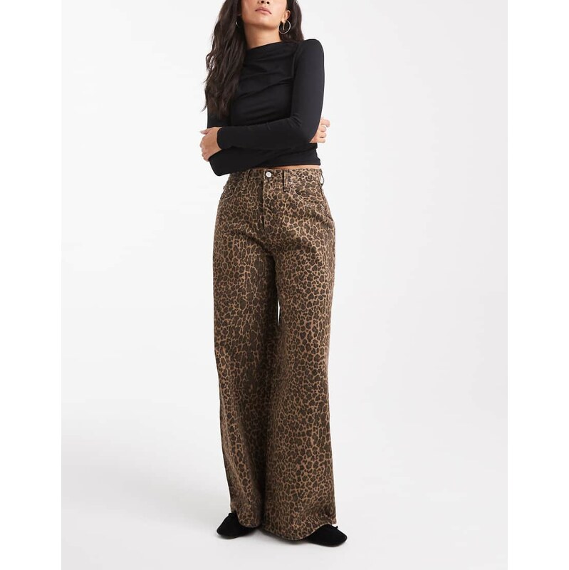 Tommy Jeans Charlie Loose wide jeans in leopard print-Multi 115735064