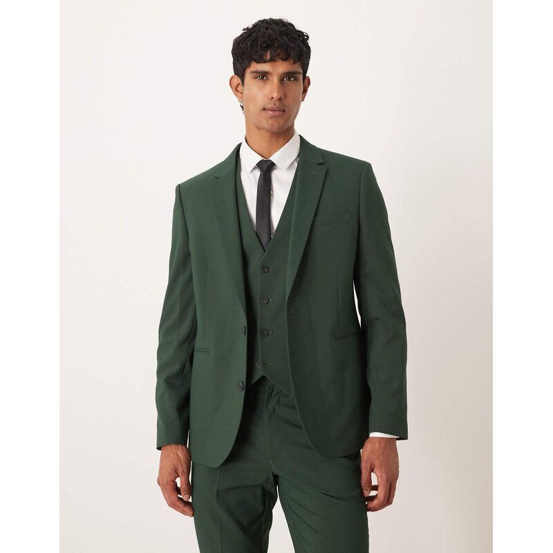 ASOS DESIGN slim suit jacket in green