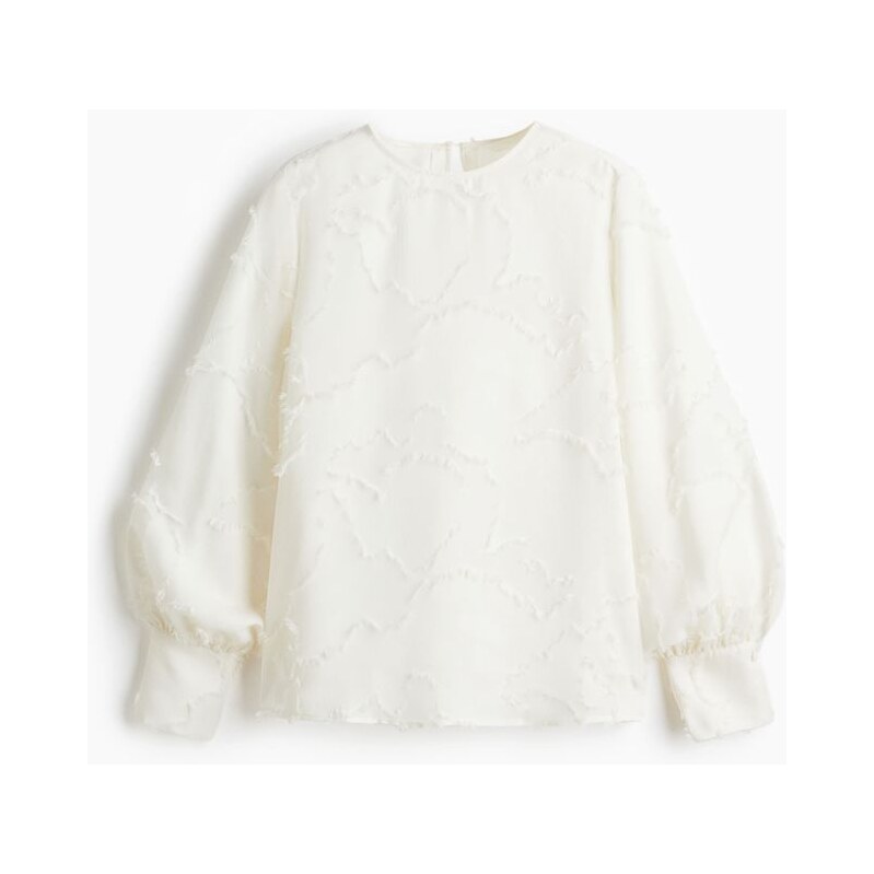 H&M - Halenka z žakárové tkaniny - bílá 109323757