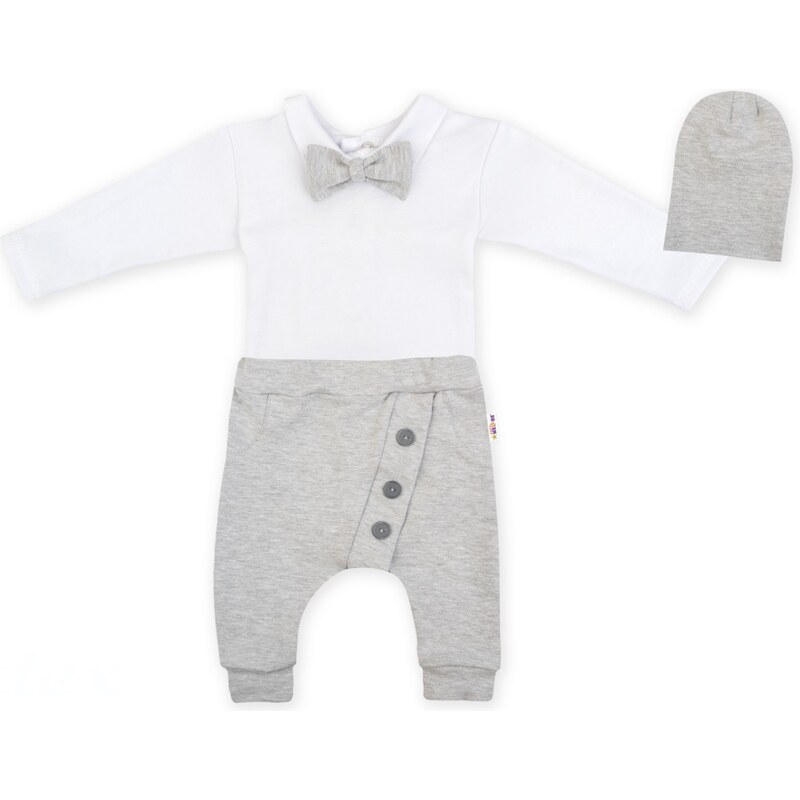 Baby Nellys 3-dílná sada Hubert, body s motýlkem dl.rukáv, tepláčky a 99060967