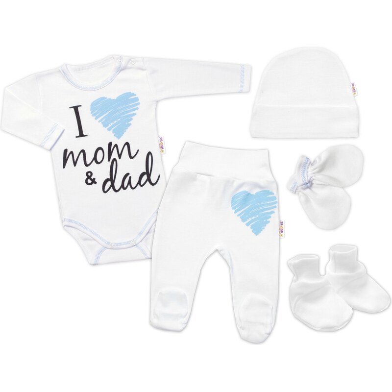 5-ti dílná soupravička do porodnice I love mom & dad, kluk, Baby 99060334