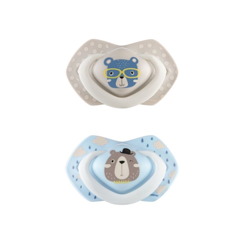 Canpol Babies 2 ks symetrických silikonových dudlíků, 0-6m, Bonjour 109334671