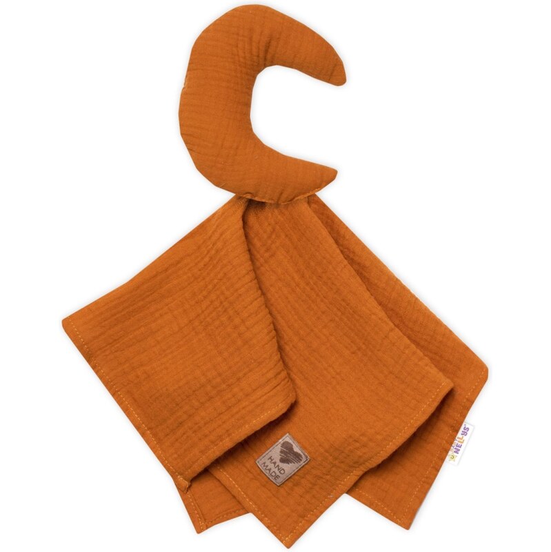 Baby Nellys Mušelínový mazlíček, přítulníček Měsíček, cihlový 99844773