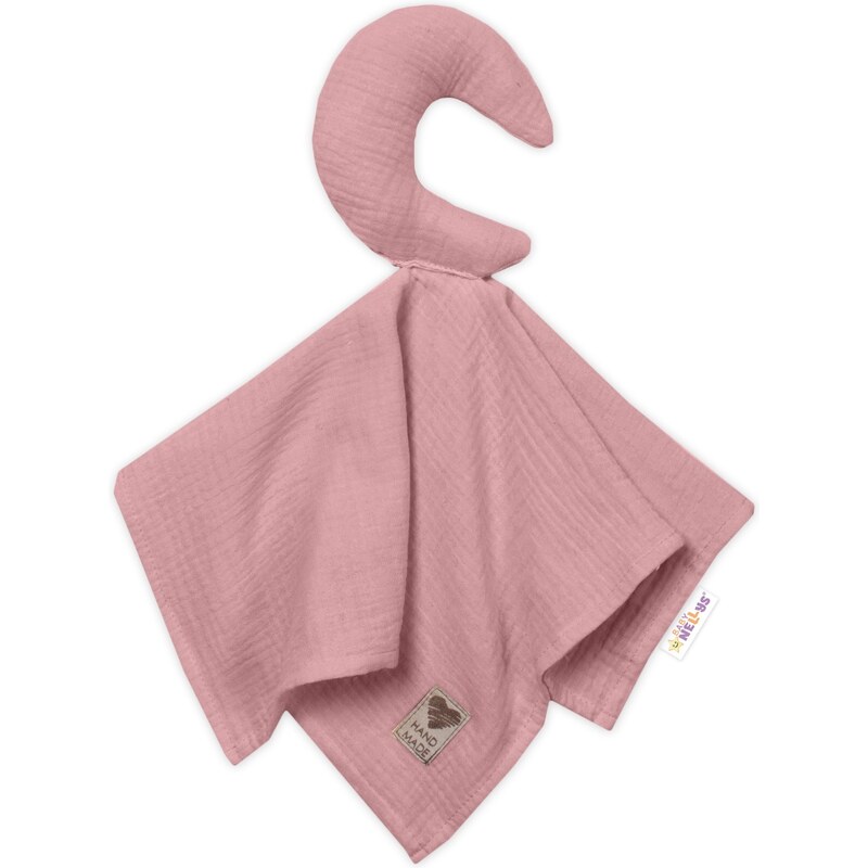 Baby Nellys Mušelínový mazlíček, přítulníček Měsíček, pudrový 99060020
