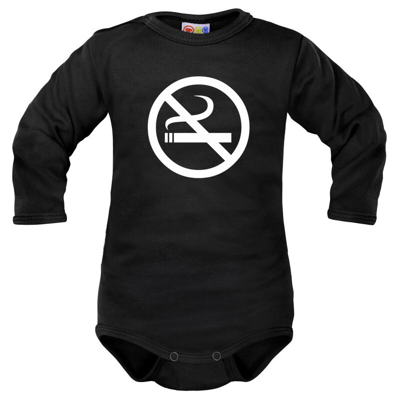 Body dlouhý rukáv Dejna No Smoking - černé