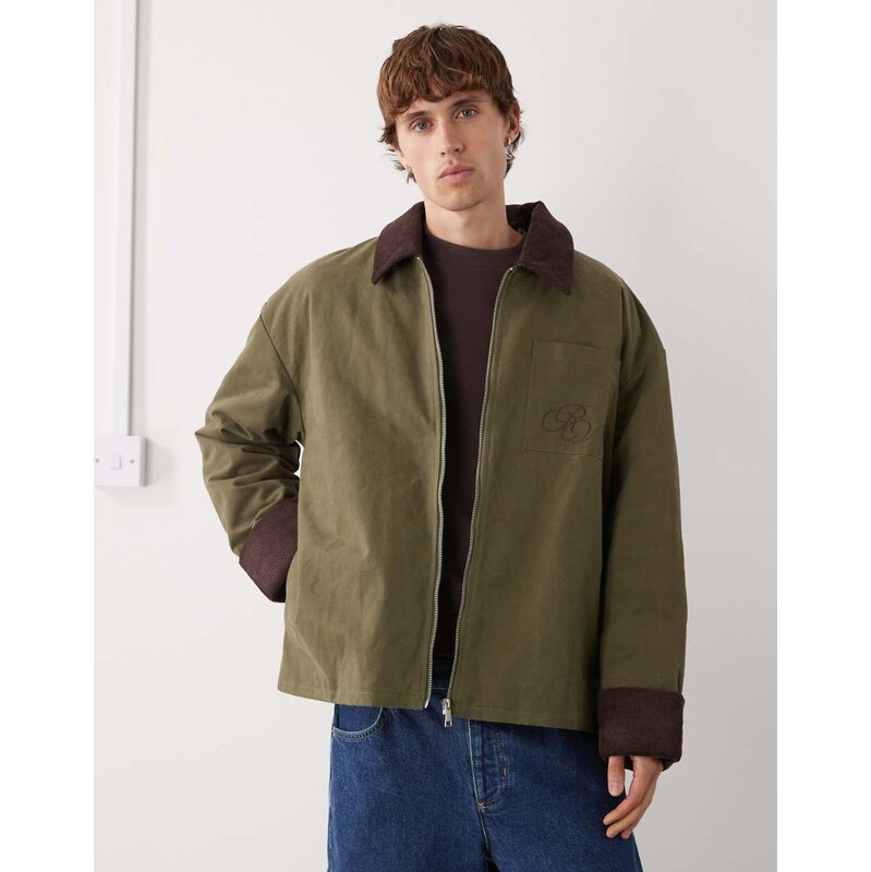 Reclaimed Vintage barn jacket with embroidery detail and