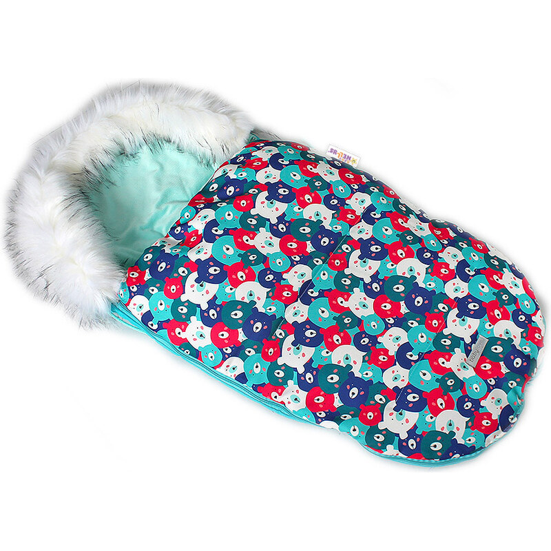 Baby Nellys Fusák, spacáček 105x55 Velvet Winter Lux - Barevní medvědi 109397435