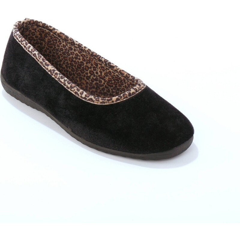 Blancheporte Domácí baleríny s leopardími detaily černá 109337780