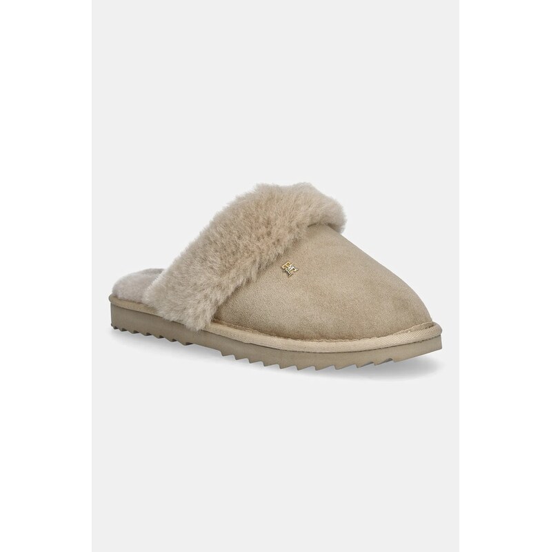 Kožené papuče Tommy Hilfiger TH SHEARLING HOUSE SHOE 109340408