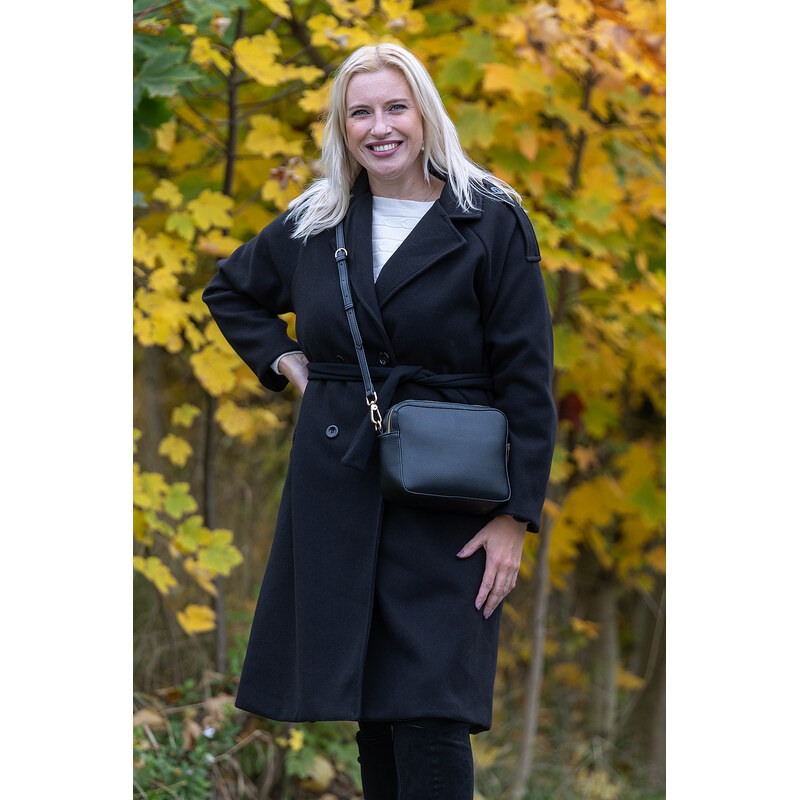 Italy fashion Elegantní zimní kabát SIGMA Barva: Černá, Velikost: M 109340501