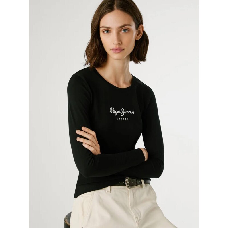 Pepe Jeans dámské černé tričko s dlouhým rukávem 109343165