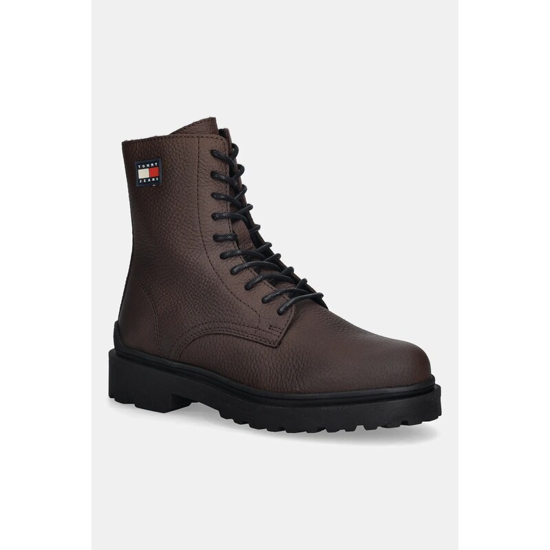 Tommy Jeans Kožené boty Tommy Jeans TJM LACE UP TUMBLED HIGH