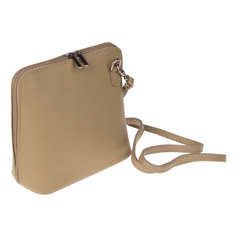 Béžová kožená italská crossbody kabelka Grana Cappuccino