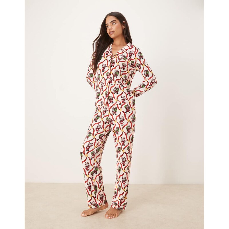 Chelsea Peers Exclusive poly long sleeve revere pyjama set in 115511549
