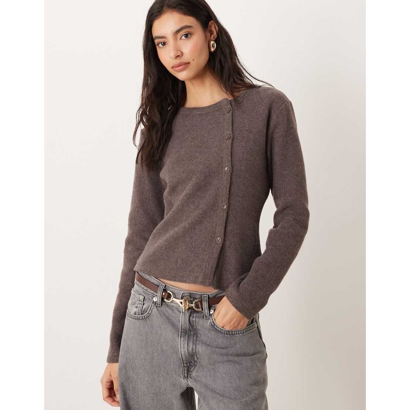 ASOS DESIGN asymmertic placket button through super soft top in