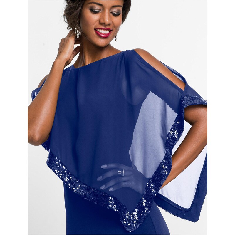 bonprix Žerzejové šaty s pajetkami Červená