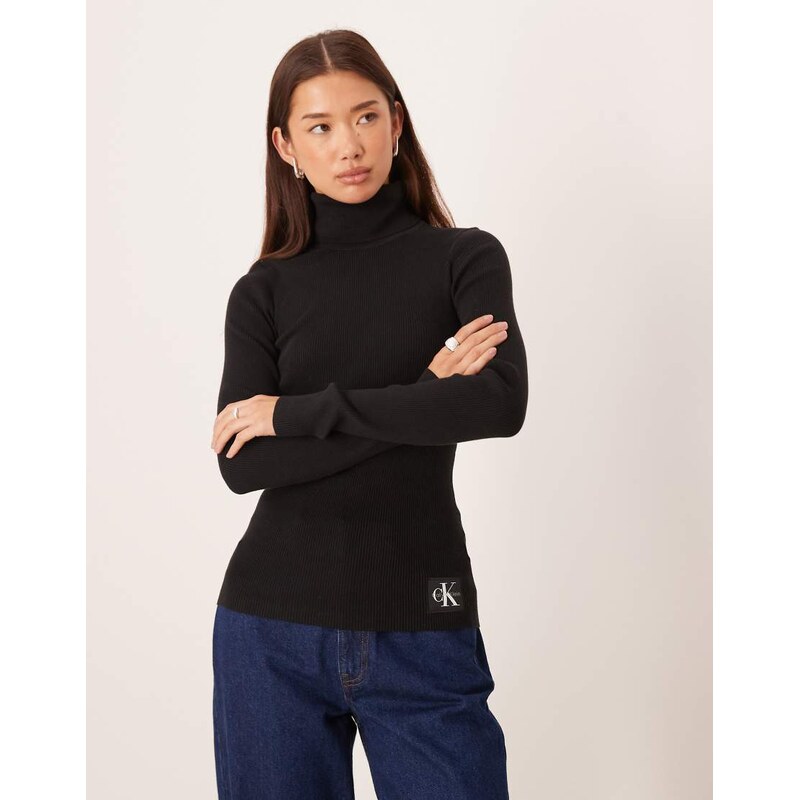 Calvin Klein Jeans rollneck jumper in black 109350754